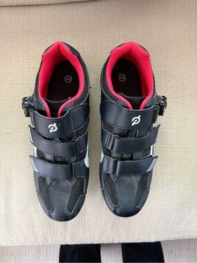 Peloton Cycling Shoes Black Red Delta Cleats Included Men's EU 43 US 10